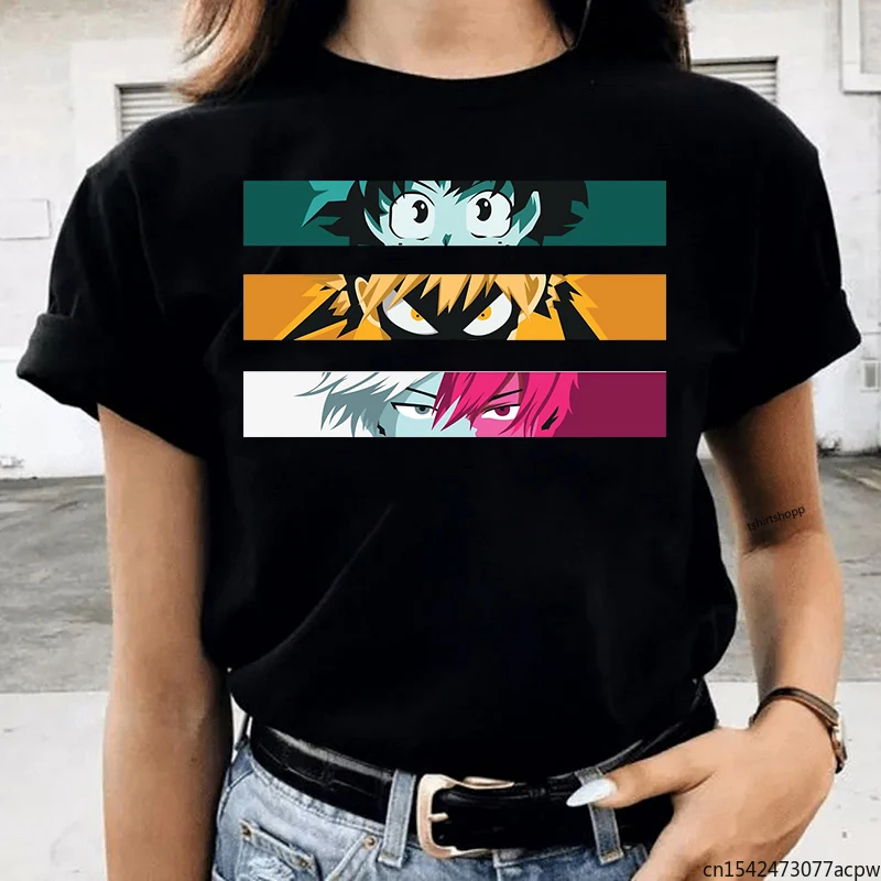 

Anime My Hero Academi T-shirts Boku No Hero Academia Women Tshirts Hip Hop Short Sleeve Female Graphic T Shirts
