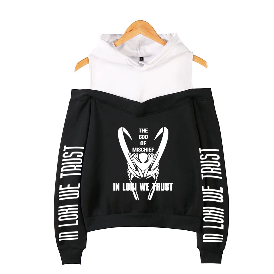 

Printing LOKI sweatshirts Kpop Women off-shoulder hoodie Girls Fashion Clothes Spring Autumn Loki Hoody Haraju Women-Clothes