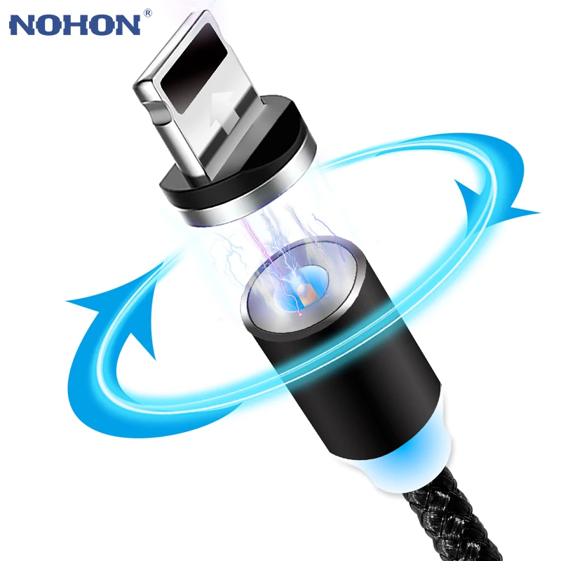 Магнитный зарядный кабель NOHON Micro USB Type C быстрое зарядное устройство для Xiaomi Samsung 3
