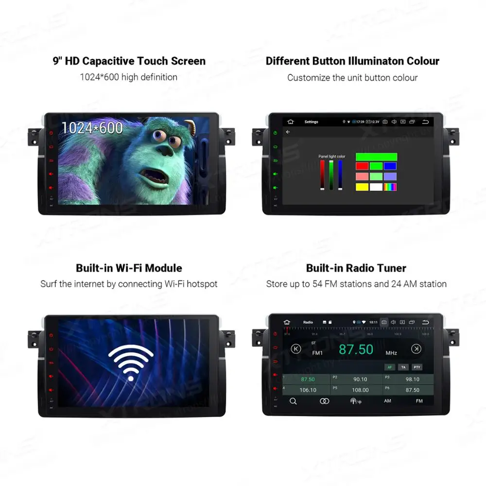 XTRONS 9 ''Android 10 0 автомобильный радиоплеер GPS DAB OBD для BMW E46 седан купе трансформер