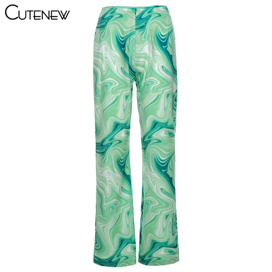 

Cutenew Fashion Casual Tie Dye High Waist Zip Straight Trousers Women Summer Simple Streetwear Wild Loose Stretch Lady Pants Hot