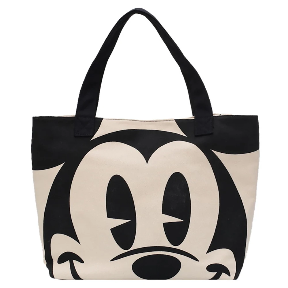 

Disney Mickey Mouse Women Canvas Shoulder Bags For Girls Daisy Minnie Handbags Female Donald Duck Shopper Large Capacity Package
