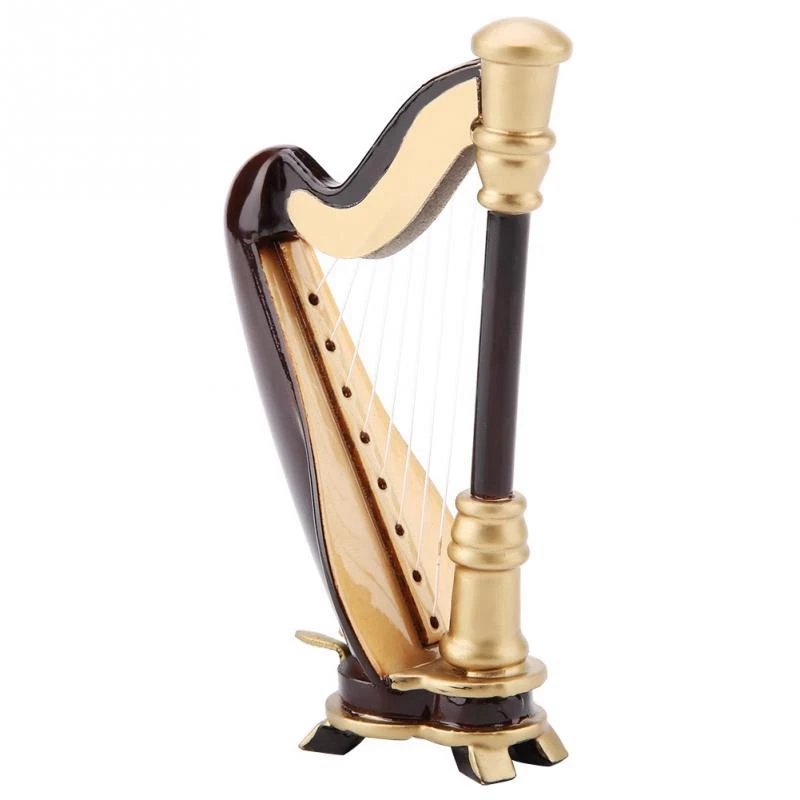 Wooden Mini Harp Replica And Gift Box Model Musical Instrument Home Decor 9Cm | Спорт и развлечения