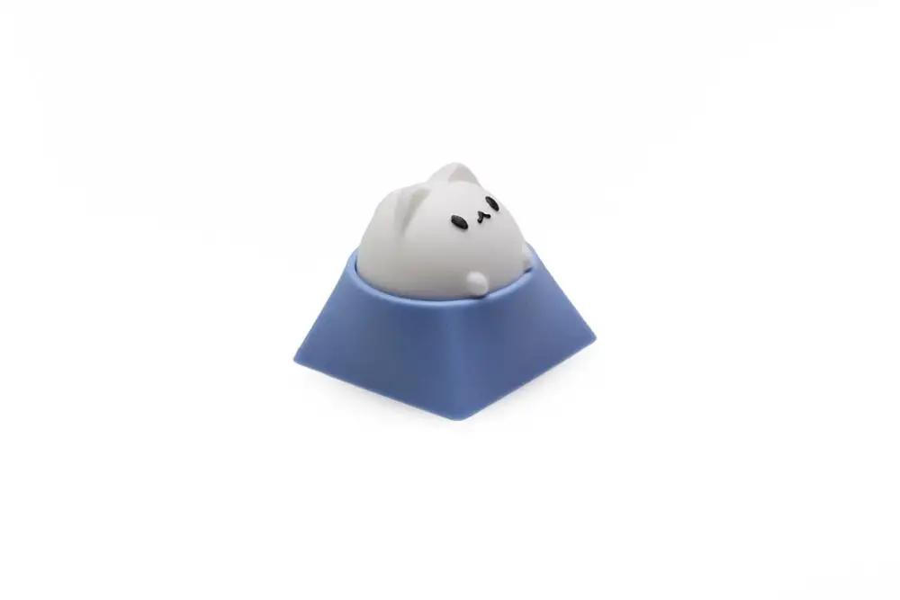 Blue White for MX Молоток BUBBLE CAT ARTISAN KEYCAP совместим с переключателями Cherry MX Topre HHKB и клонами черный желтый зеленый синий красный розовый - Цвет: Blue White for MX