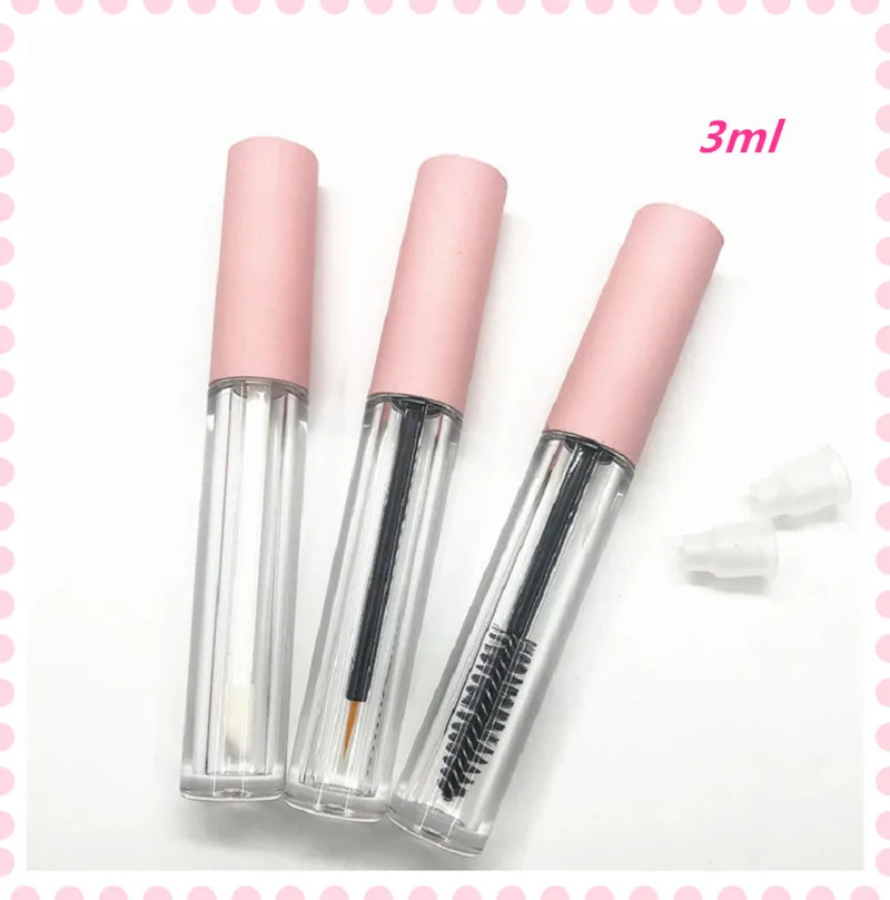 3 мл матовое стекло с розовой крышкой блеск для губ палочка трубки косметическая