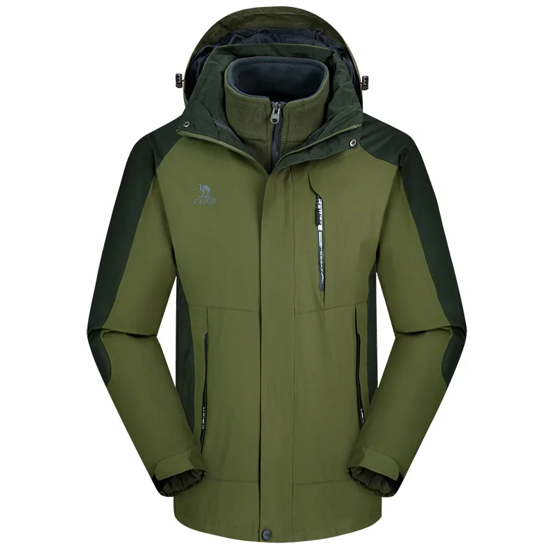 Брендовый зимний теплый непромокаемый дождевик Camel caier из трех предметов для