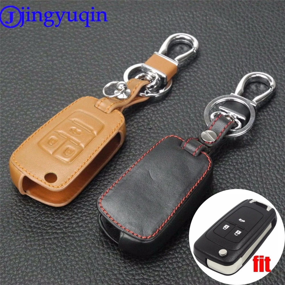 Складной кожаный чехол для ключей jingyuqin 3/4 кнопки Chevrolet Malibu Buick Opel|folding key case|key case