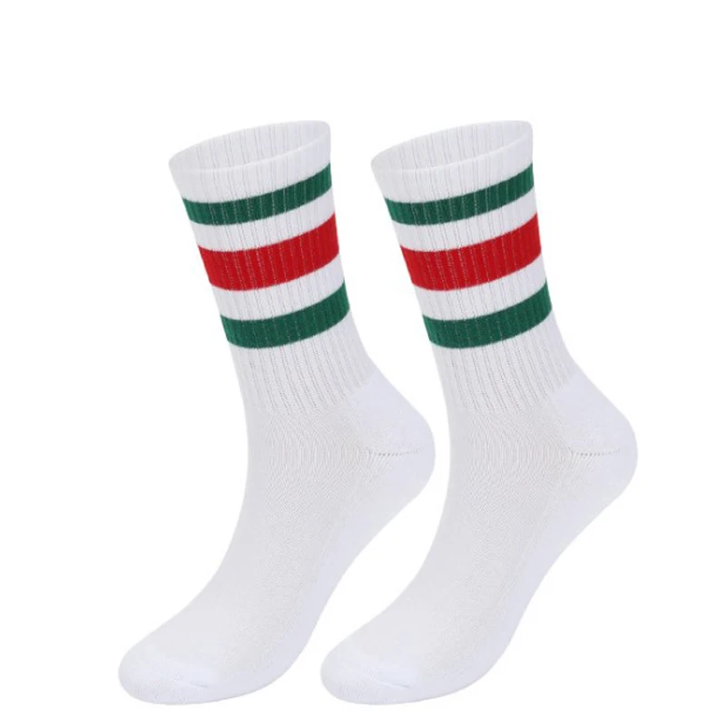 Классические полосатые носки для женщин длинные хлопковые до середины икры