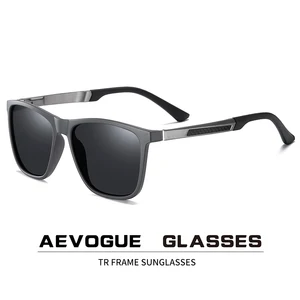 AEVOGUE мужские квадратные Поляризованные солнечные ретро-очки, алюминиево-магниевые дужки, брендовые дизайнерские очки для вождения UV400, мужские классические очки AE0856