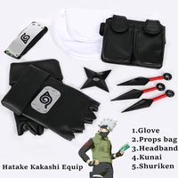 anime hatake kakashi cosplay props collections plastic kunai shuriken ninja weapons bags gloves set for halloween toys wholesale