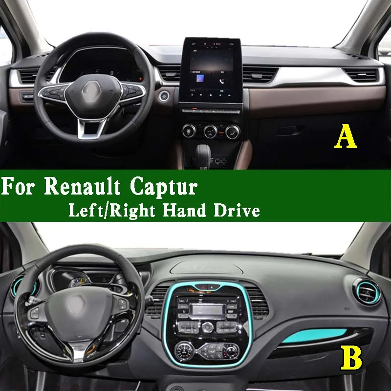 

For Renault Captur MK1 J87 J5 H5 TCe270 2013-2022 Dashmat Dashboard Cover Instrument Panel Protective Pad Carpet Ornaments