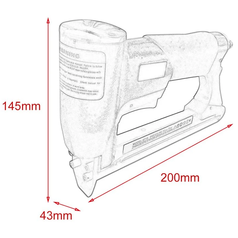 Promotion--1/2 Inch Pneumatic Air Stapler Nailer Fine Tool For Furniture Blue 4-16Mm Woodworking A | Инструменты