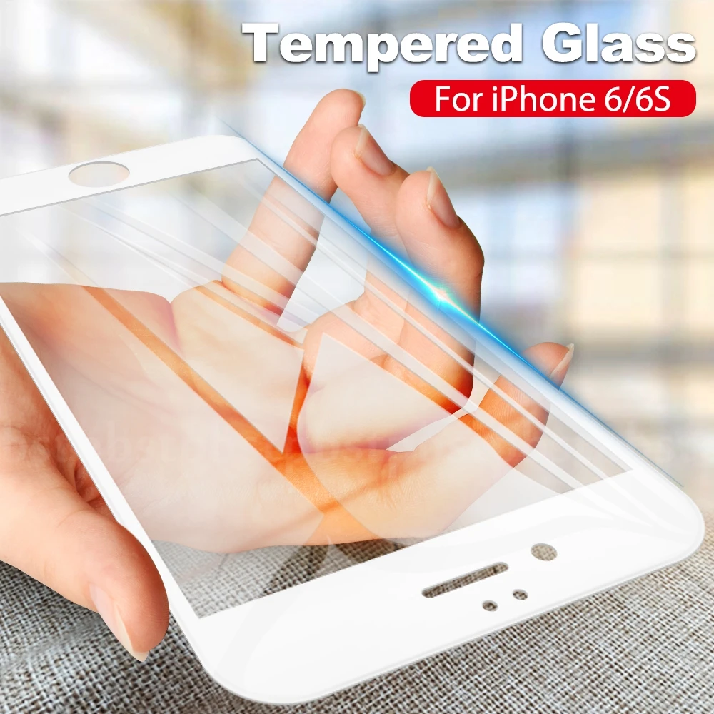 3D 9H полное покрытие закаленное стекло для iPhone 8 7 6 6S Plus 5 5S SE защита экрана