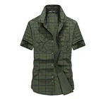 Летняя брендовая одежда, мужская рубашка 2020, повседневные рубашки в клетку, облегающая Мужская рубашка с коротким рукавом, мужская рубашка размера плюс 5XL, Camisa social masculina