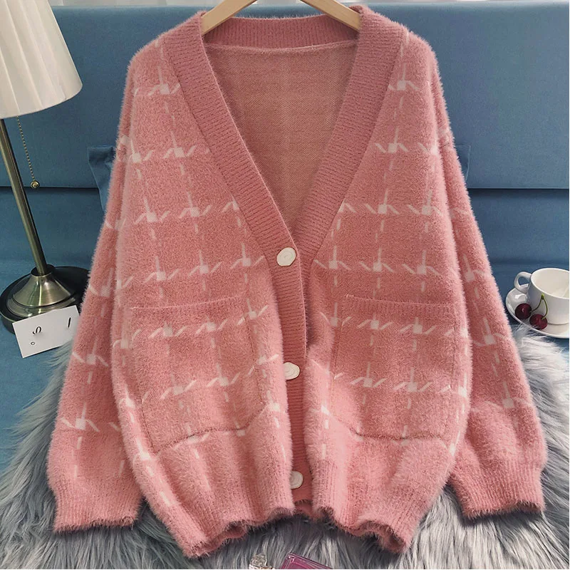 Повседневное трикотажное кимоно с V образным вырезом кардиган женский осенне