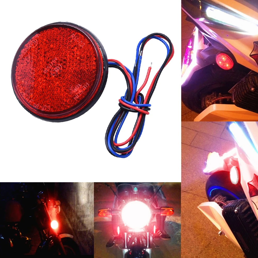 

24SMD 1Pcs 12V LED Car Round Amber Red White Taillights ATV LED Reflectors Truck Side Warning Lights For Truck Trailer Lorry
