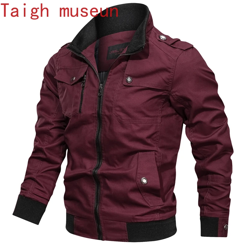 

Fashion Varsity Jacket Men Coat New Casual Solid Military Jackets Mens Zipper Coat Outwear Slim Fit Spring Autumn Brand Clothing
