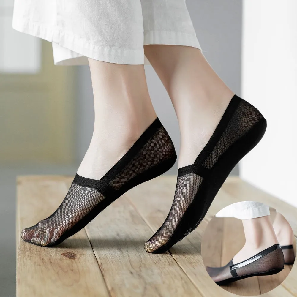 

Summer Mesh Breathable Woman Short Socks Non-slip Silicone Invisible No Show Socks Slipppers Lace Seamless Low Cut Ankle Socks