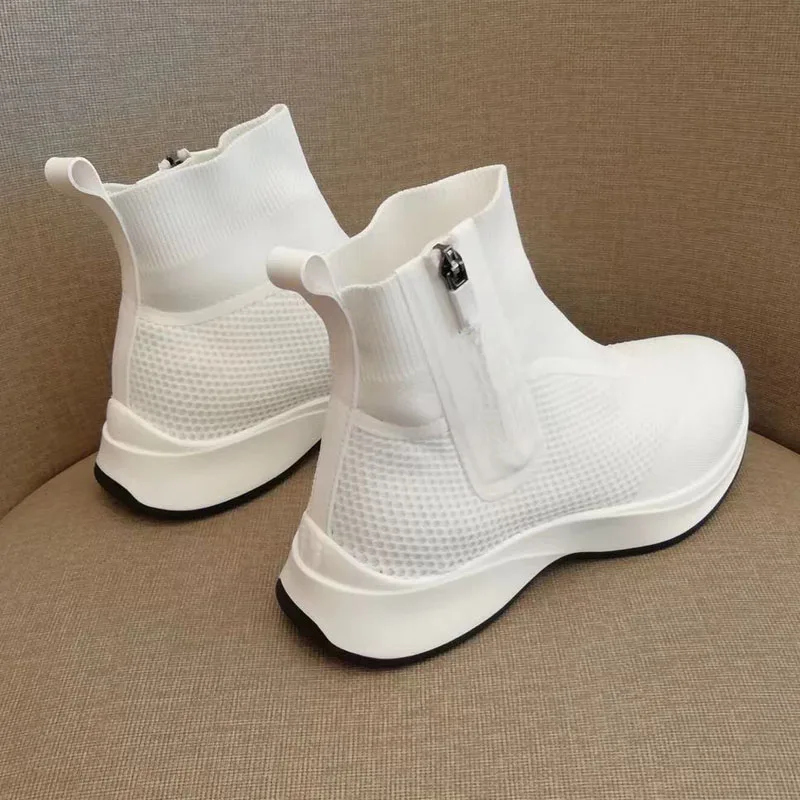 

Женские ботинки на вулканизированной подошве, модные удобные дышащие ботильоны, дизайнерская обувь для девушек и женщин
