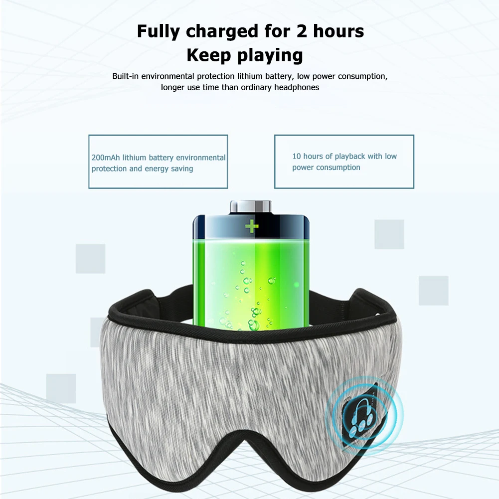 

1PC Wireless Bluetooth 5.0 Headset Calling Music Sleep Artifact Breathable 3D Sleep Eye Mask Cover Soft Sleeping Headphone