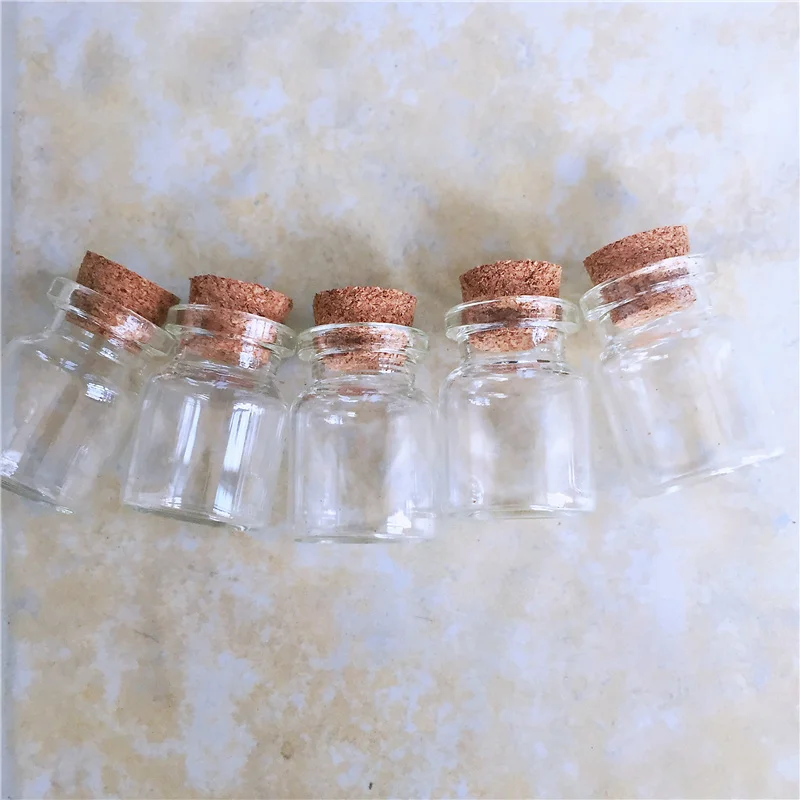 

100Pcs/Lot 5ml Christmas Wish Bottles Empty Small Glass Bottles with Cork Stopper Vials Wedding Home Decoration Gifts 30x22mm