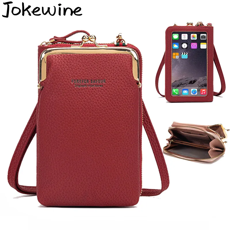 

Solid Color Large Capacity Phone Bag Touchscreen Shoulder Bag Brand Ladies Crossbody Bags For Women Female Fashion Messenger Bag