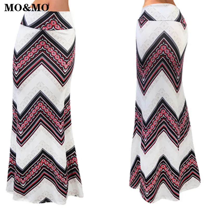 

MO&MO- women's spot European and American printed skirt skirt foreign trade fashion high waist buttock dress women