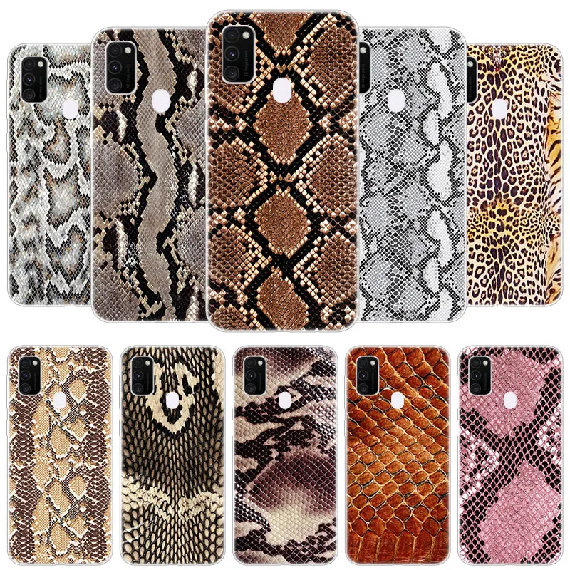Мягкий чехол с текстурой змеиной кожи питона для Samsung Galaxy M32 M12 M11 M21 M01 M02 M30S M31S M51 A5