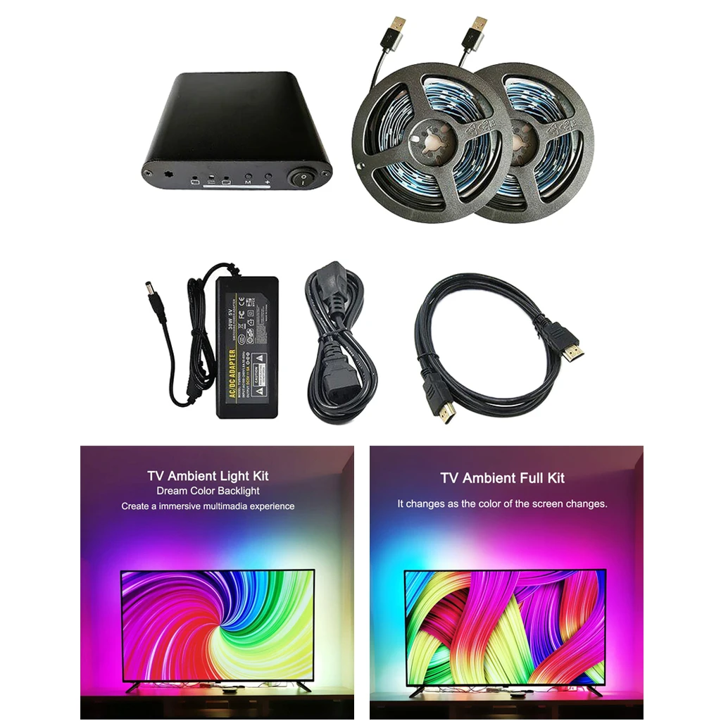

LED Strip Lights,RGB 5050 LED Strips with Remote Controller, Color Changing Tape Light with 5V Power Supply for TV HDTV PC