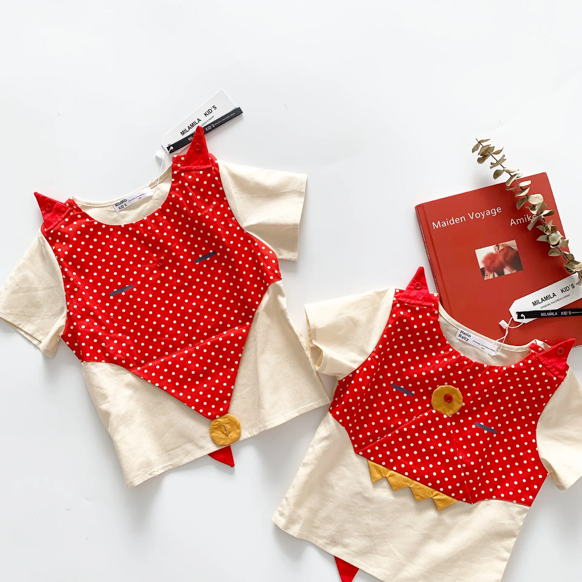 

Tonytaobaby Summer New Boys and Girls Children's Small Fox Short Sleeve Funny T-shirt