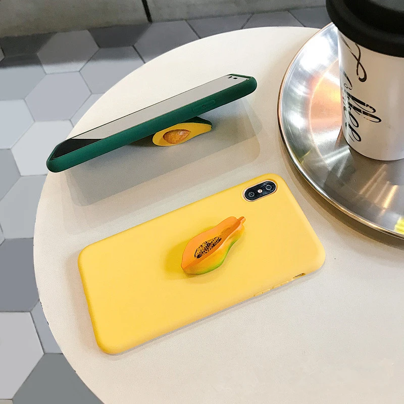 3D милый чехол для телефона с фруктами и авокадо iPhone 11 Pro Max X XR XS MAX защитный 8 7 Plus 6s