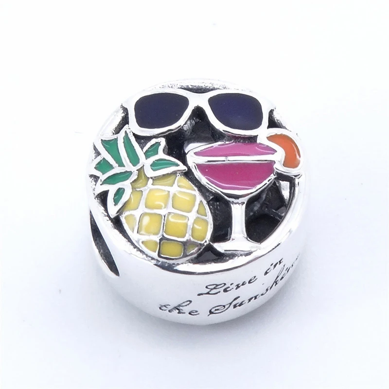 Летние солнцезащитные очки ананас коктейльное вино Смешанная эмаль Шарм бусы
