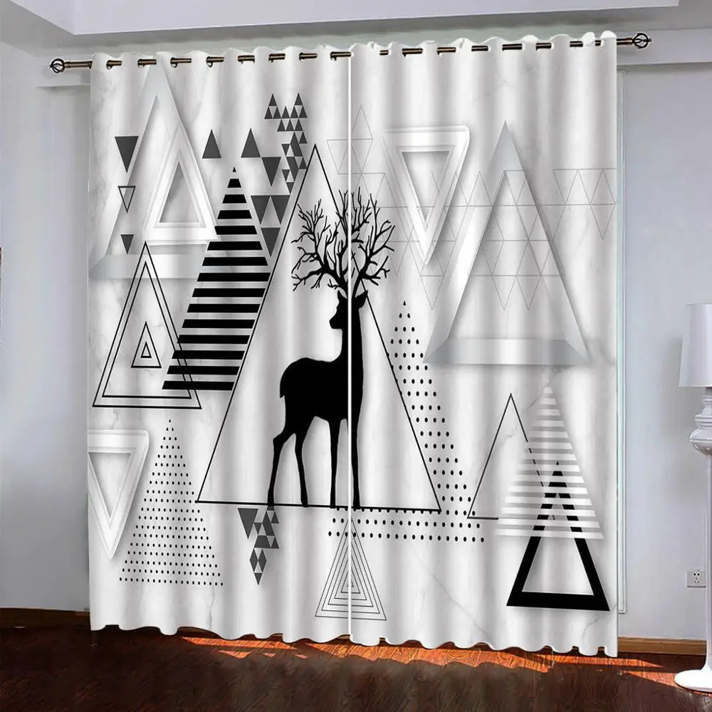 

Custom Modern 3D Curtain Geometry Window Curtain Living Room Bedroom Blackout Curtain Home Decoration