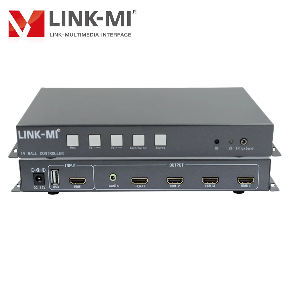 LINK MI 2x2 контроллера видеостены HD видео медиа проигрыватель USB/HDMI процессор 3 5 мм 4