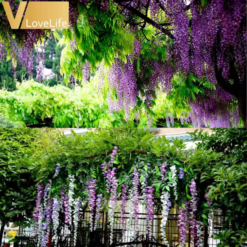 24 шт./лот 105 см искусственные садовые Висячие цветы Шелковые Искусственные для