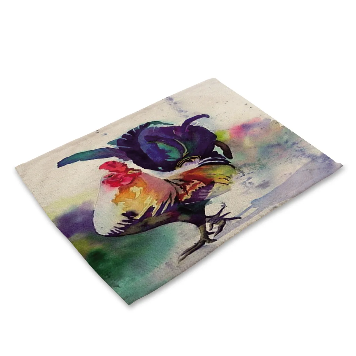 Oil Painting Cock 01 Картина маслом с изображением животного петуха льняные салфетки для кухонного стола подставки для напитков американский кантри дизайнерские вечерние украшения - Цвет: Oil Painting Cock 01