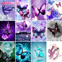gatyztory 5d diy diamond painting butterfly animals full square diamond embroidery paintings accessories home decor