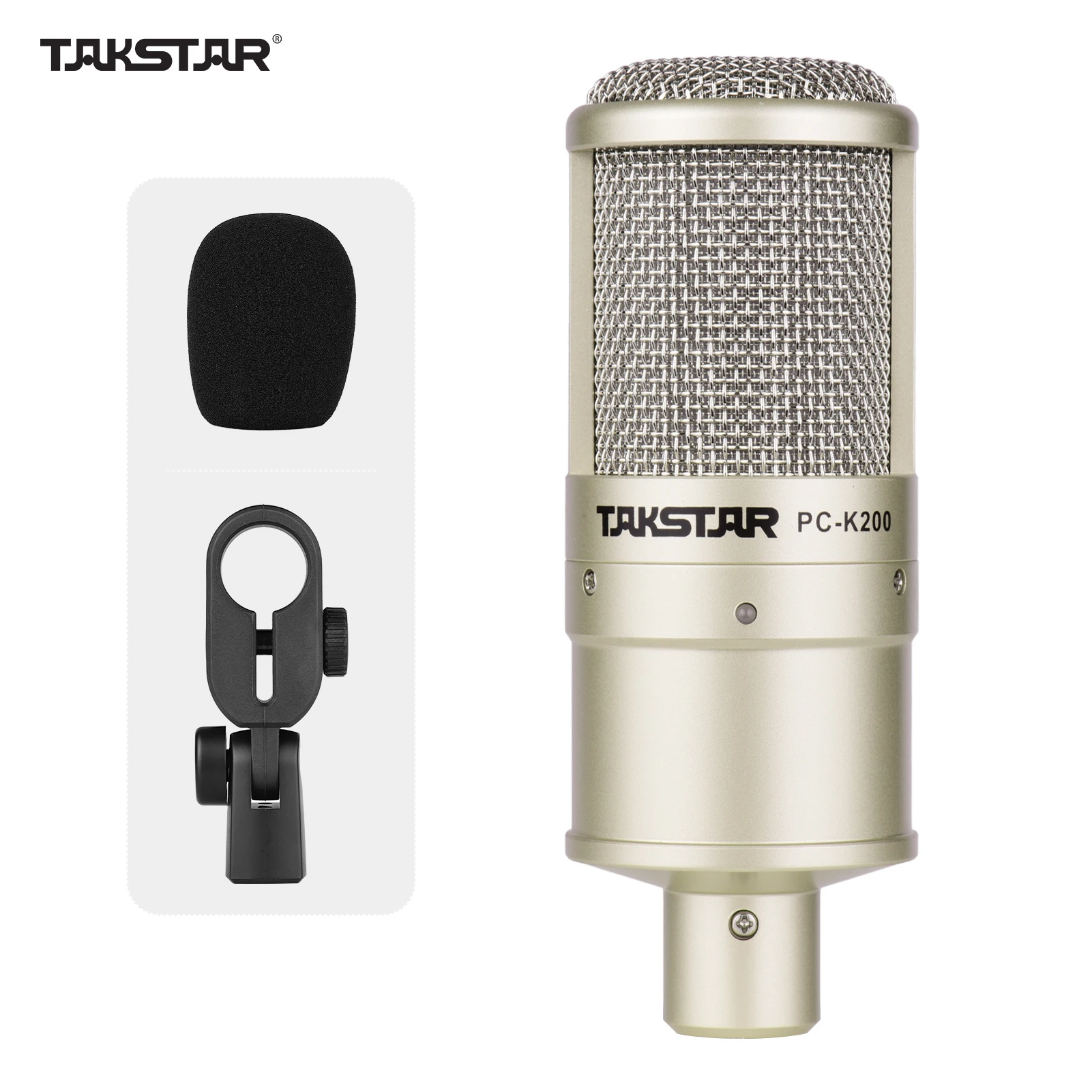

TAKSTAR PC-K200 Cardioid-directional Condenser Recording Microphone Metal Structure Wide Frequency Response with Shock Mount