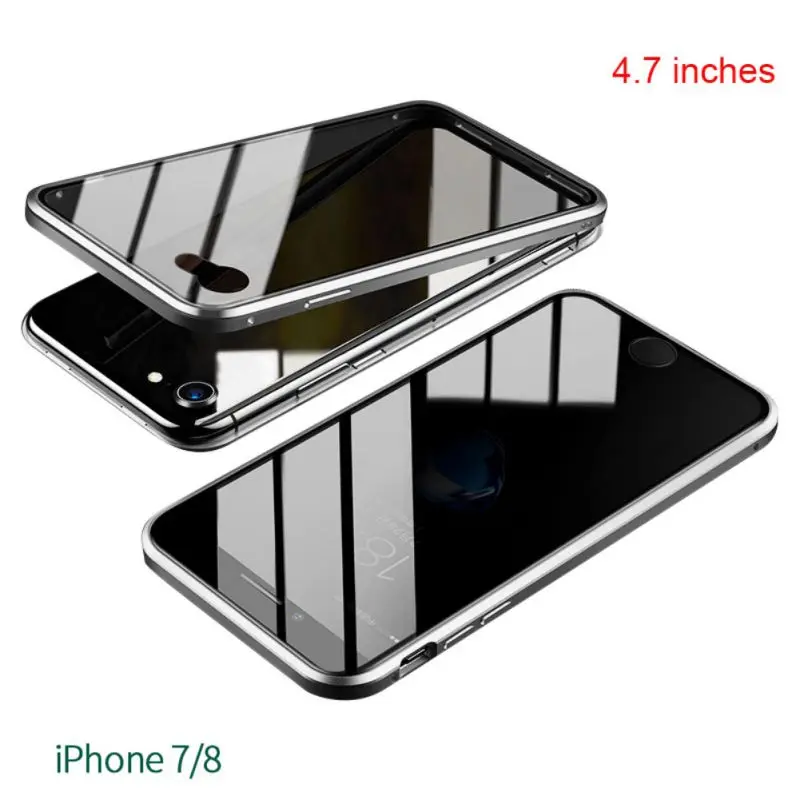 IP7 8 white Оболочка всего тела Магнитный высокой четкости прозрачное закаленное стекло крышка бампер Чехол протектор экрана для lPhone 11 - Цвет: IP7 8 white