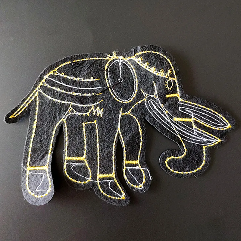

15CM Elephant Beading Patch Diy Clothes Stickers Sequins Large Biker Badge Sew On Patches For Clothing Strange Things Christmas