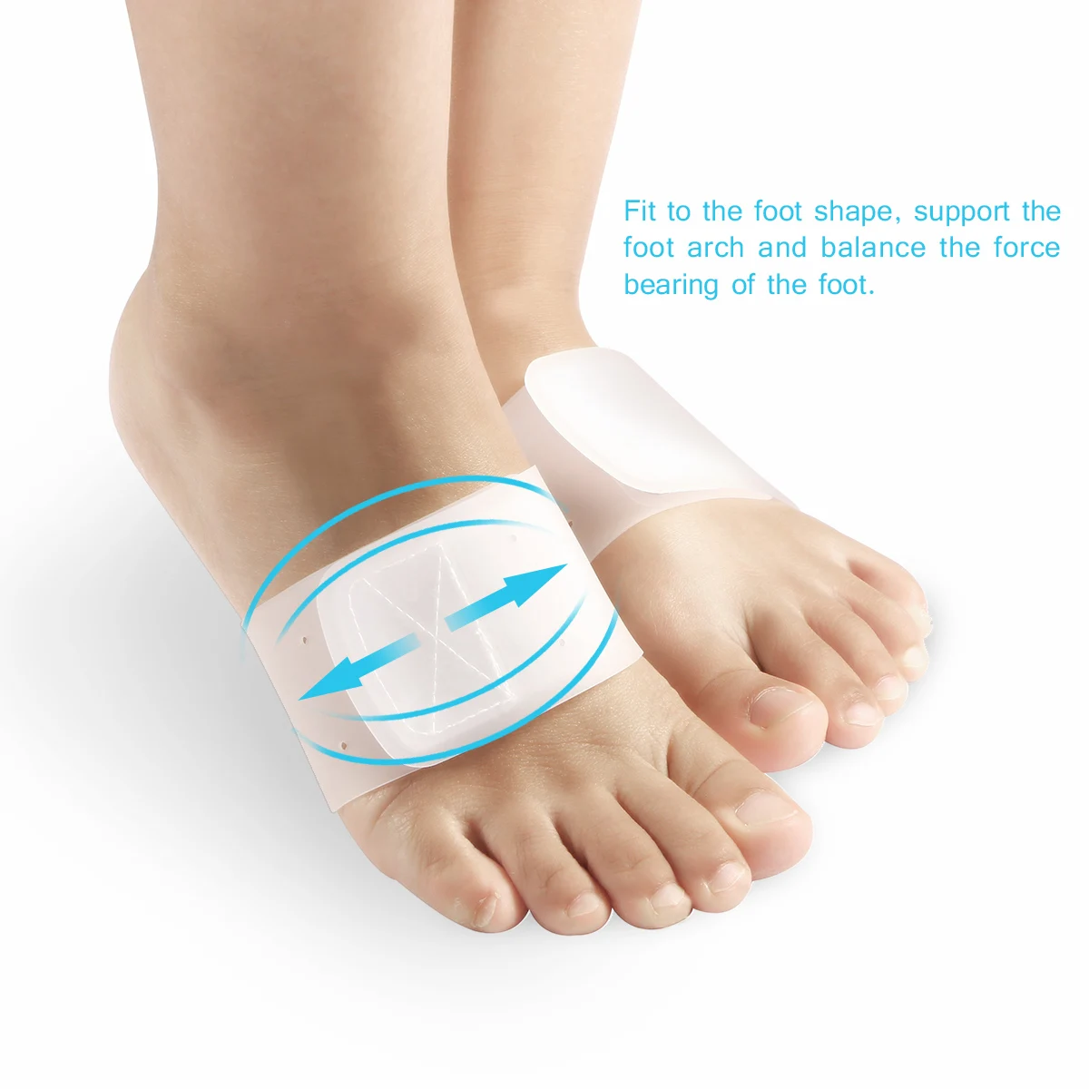 

ETEREAUTY Arch Support Bandage Arch Support Pads Cushions Silicone Feet Arch Support Band Pads Inserts for Shoes Support Band