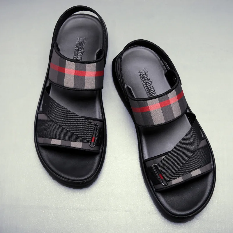 Coslony men slippers luxury brand leather soft Men Summer trending Slippers Beach Shoes Outdoor Non-slip Rubber flip flops | Обувь
