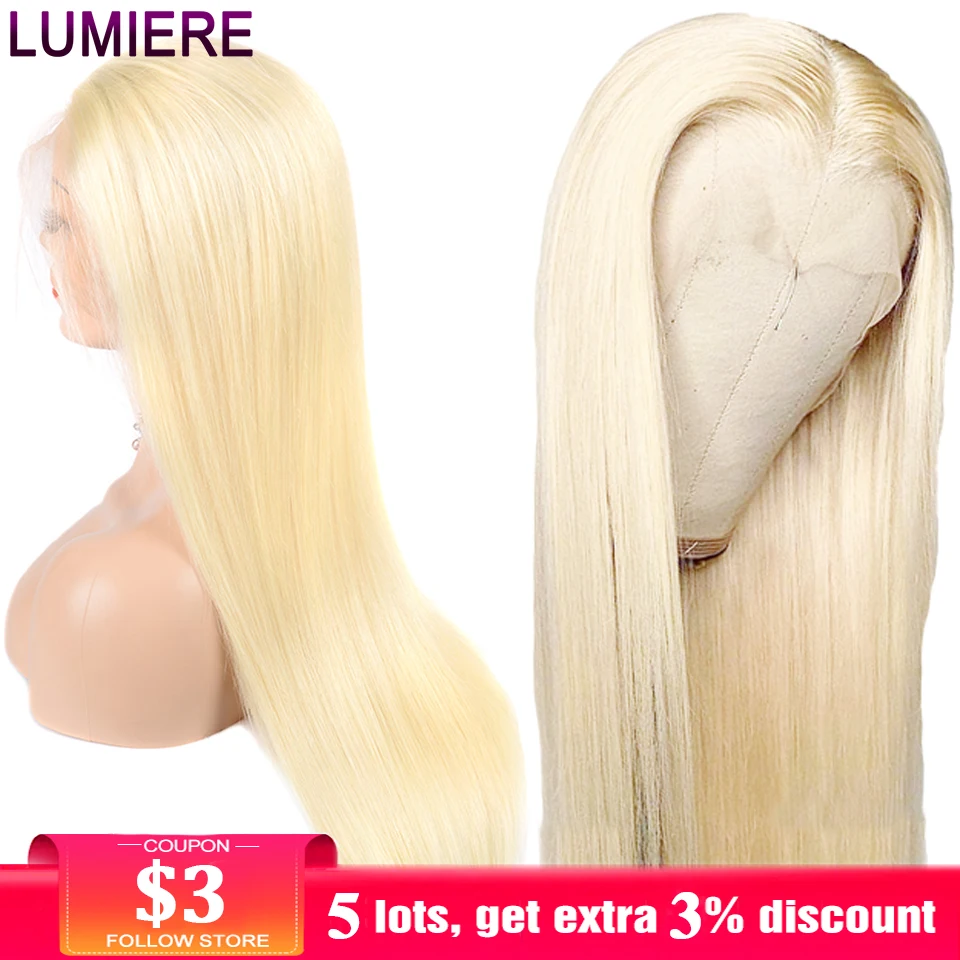HC Glueless 13x4 парик на кружеве al remy волосы 613 блонд парик на кружеве бразильские прямые человеческие волосы 13х4 парики на шнурке
