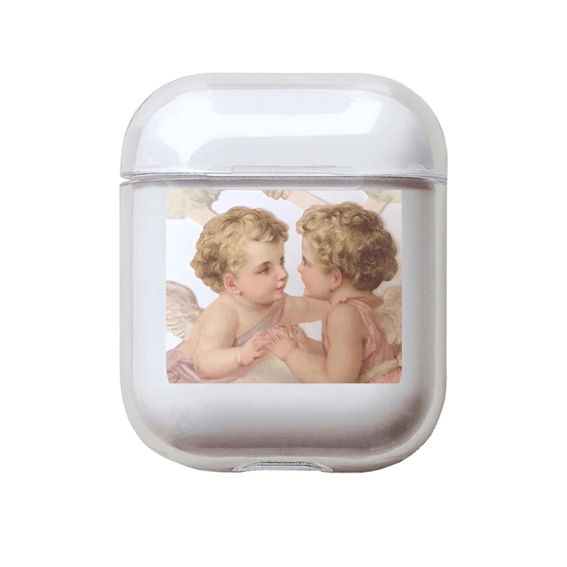 I201092 Мягкие милые наушники чехол для Apple airpods чехол Роскошный ангел ребенок прекрасный Air Pods чехол для Airpods 2 прозрачный, мягкий чехол - Цвет: I201092