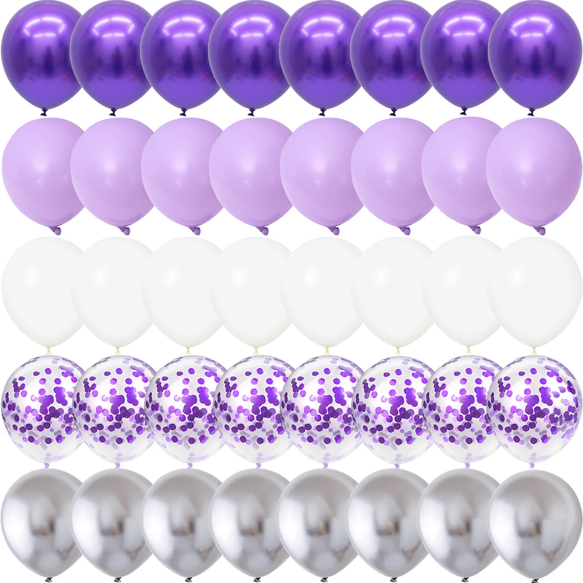 Ballons confettis en Latex métallique  40 pièces  décorations de noël  argent  blanc  violet  pour