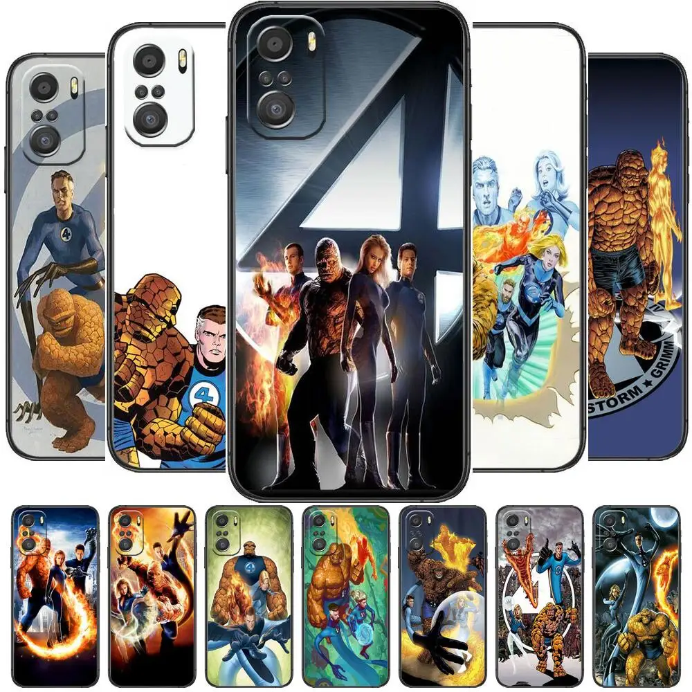 

Fantastic Four cartoon Phone Case For XiaoMi Redmi Note 10 9 9s 8 7 6 5 A Pro s T Black Cover Silicone Back Pre style