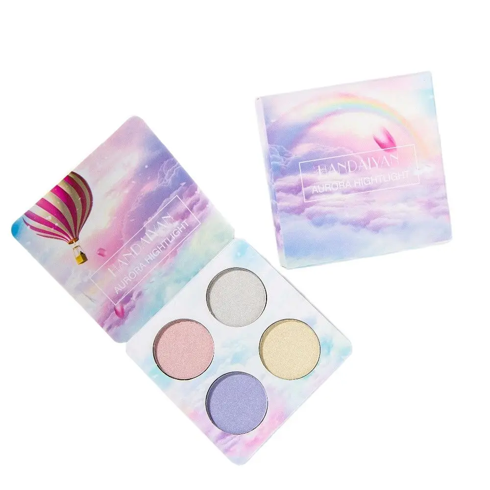 4 цвета Блестящий Золотой хайлайтер пудра палитра осветляющая основа для лица