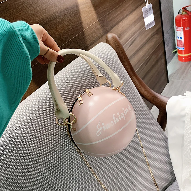 

2021 New Fashion Luxury Lady Personality Funny Small Round Bag Classic High-quality Shoulder Bag Basketball Bag Women's Handbag
