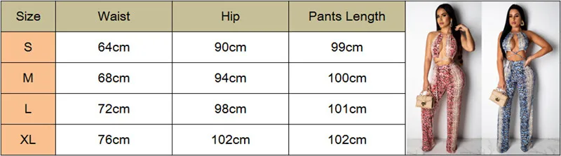 

2 Pcs Women Snake Print Jumpsuit Floral Printed Top Long Pants Bodycon Casual Set