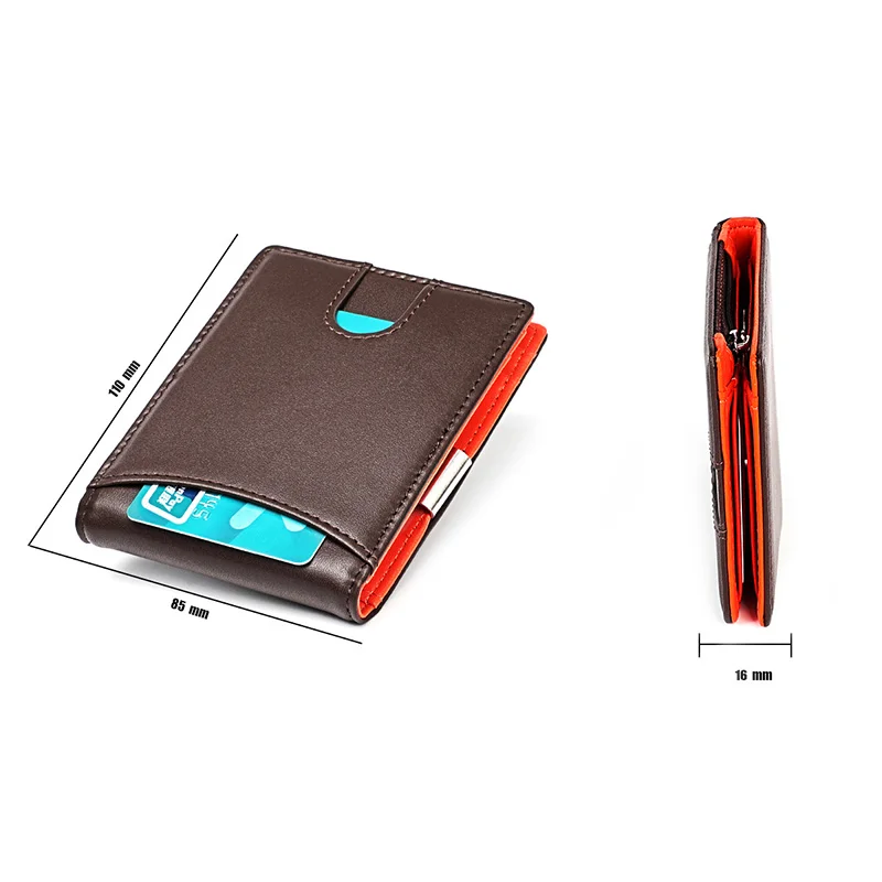 Кошелек мужской тонкий с карманами спереди зажимы для денег бумажники | Багаж и